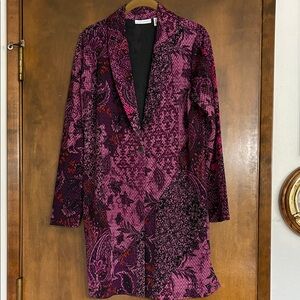 Susan graver Print Duster Size Small 19.5 inch bust NWOT Perfect every season